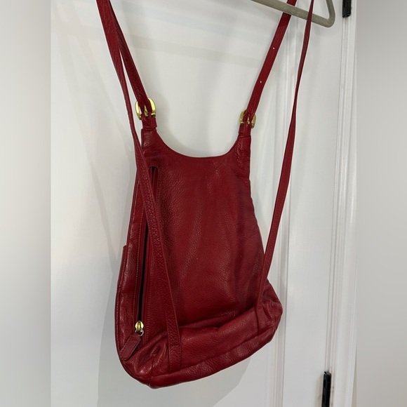 Red Leather Backpack style purse - Picture 4 of 5